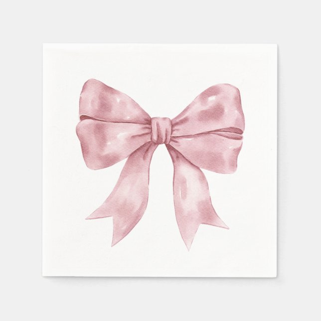 Pink Bow Baby Shower Napkin (Front)