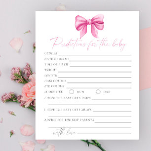 Pink bow baby shower Predictions and advice baby