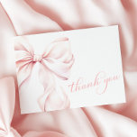 Pink Bow Baby Shower Thank You Card<br><div class="desc">This elegant and charming baby shower thank you card features a beautiful watercolor illustration of a pink ribbon.</div>