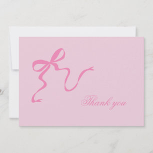 Pink Bow Baby Shower Thank You Card