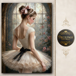 Pink Bow Ballerina Garden Window Tissue Paper