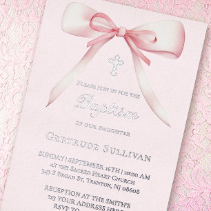 Pink bow   Baptism