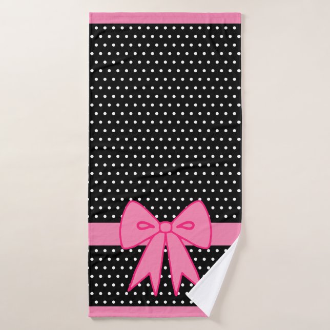 Pink Bow Bath Towel  (Bath Towel)