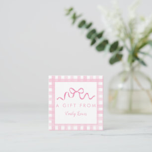 Pink Bow Birthday Gift Enclosure Cards