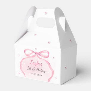 Pink Bow Boutique 1st Birthday Party  Favour Box