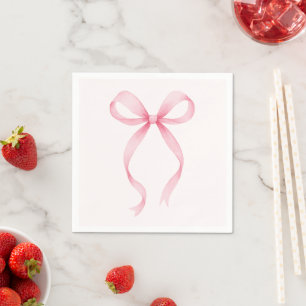 Pink Bow Bridal Shower Napkin