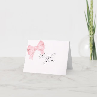 Pink Bow Bridal Shower Thank You Card
