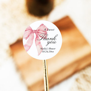 Pink Bow Bridal Shower Thank You, Favour Tags