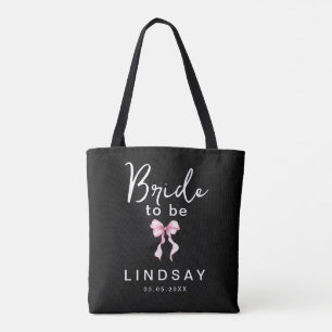 Pink Bow BRIDE TO BE Bachelorette Party Tote Bag