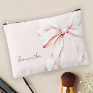 Pink Bow Bridesmaid Gift Accessory Pouch
