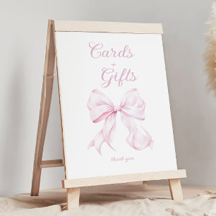 Pink Bow Cards & Gifts Table Sign