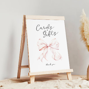 Pink Bow Cards & Gifts Table Sign