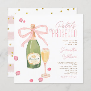 Pink Bow Champagne Brunch Bridal Shower Invite