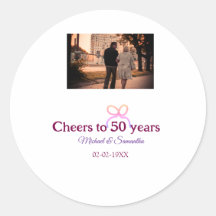 Pink bow cheers to 50 years anniversary wedding 