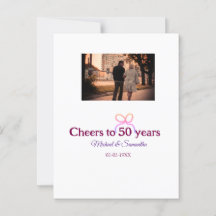 Pink bow cheers to 50 years anniversary wedding 