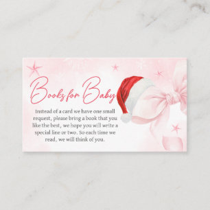 Pink Bow Christmas Winter Baby Books for Baby Enclosure Card