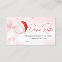 Pink Bow Christmas Winter Baby Diaper Raffle