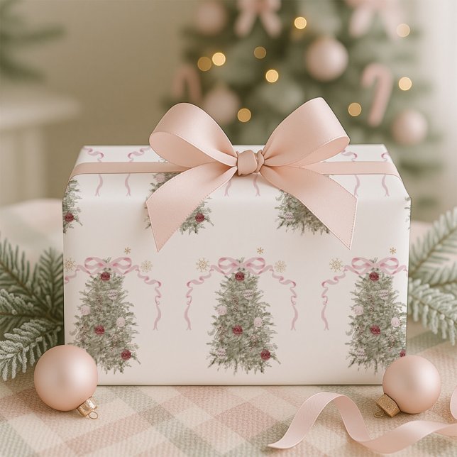 Pink Bow Christmas Wrapping Paper (Creator Uploaded)