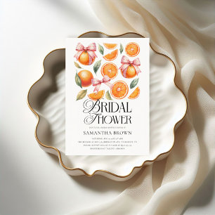 Pink Bow & Citrus Bridal Shower Invitation