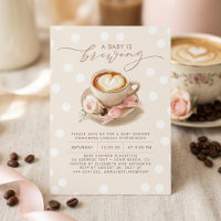Pink Bow Coffee Baby Is Brewing Girl Baby Shower