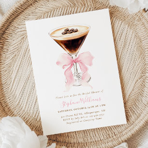 Pink Bow Coffee Bridal Shower Invitation