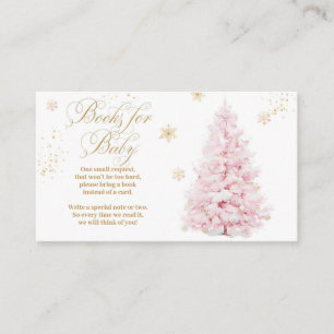 Pink Bow Cold Outside Baby Shower Books Enclosure Card