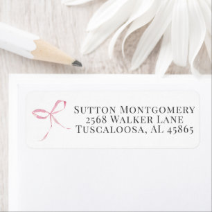Pink Bow Coquette Address Return Address Label