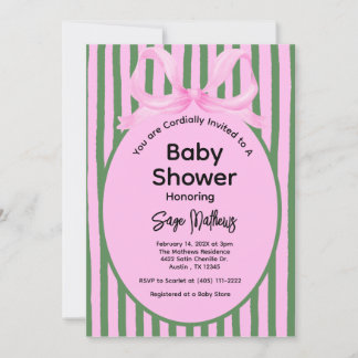 Pink Bow Coquette Aesthetic Girl Baby Shower