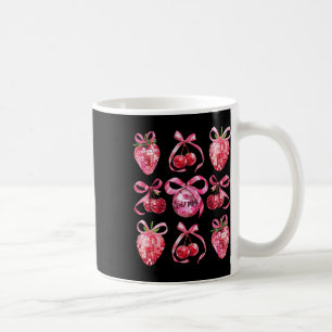 Pink Bow Coquette Aesthetics Y2k Cherry Strawberry Coffee Mug