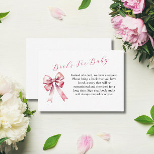 Pink Bow Coquette Baby Shower Books for Baby Card