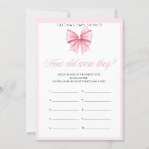 Pink Bow Coquette Baby Shower - Editable Name, 5x7 Invitation