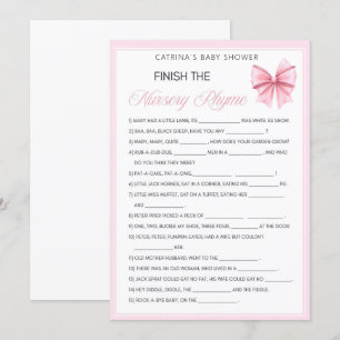 Pink Bow Coquette Baby Shower - Editable Name, 5x7 Invitation