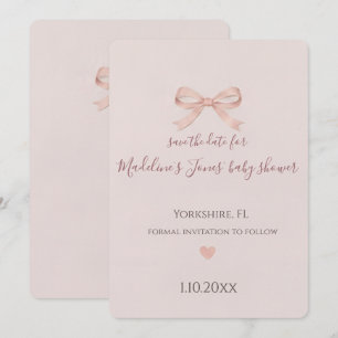 Pink Bow Coquette Baby Shower Save the Date