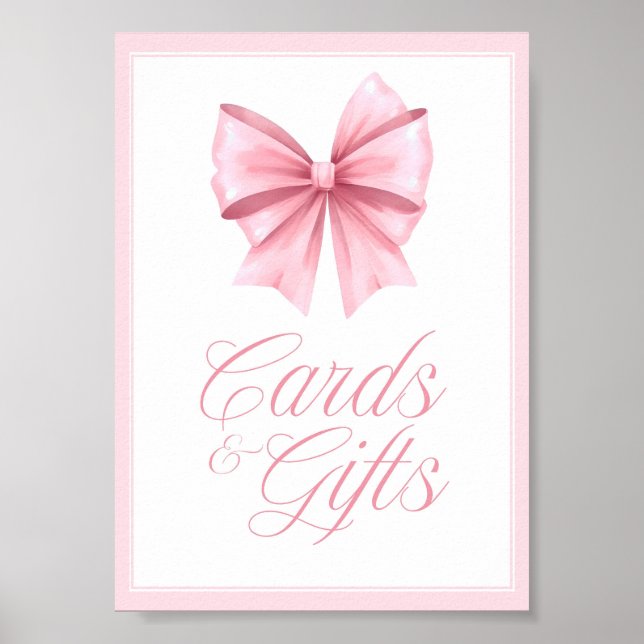 Pink Bow Coquette Baby Shower Sign (Front)