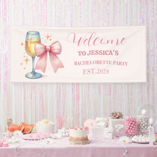 Pink Bow Coquette Bachelorette Party Banner