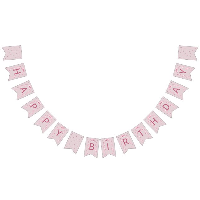 Pink Bow Coquette Birthday  Bunting (All)