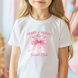 Pink bow Coquette Christmas T-Shirt