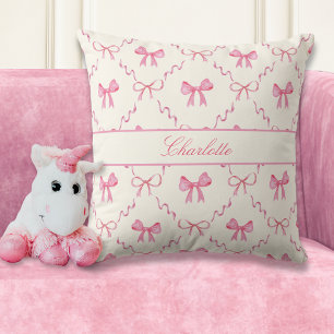 Pink Bow Coquette Cushion