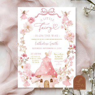 Pink Bow Coquette Fairy Baby Shower Invitation