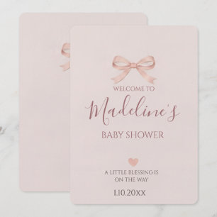 Pink Bow Coquette Girl Baby Shower Invitation