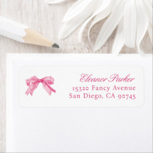 Pink Bow Coquette Girl Party Return Address Return Address Label