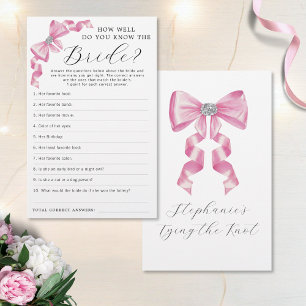 Pink Bow Coquette Glam Bridal Shower Game