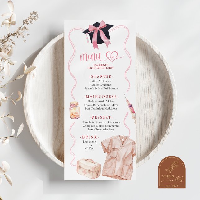 Pink Bow Coquette Nurse Medical Menu (Creator Uploaded)