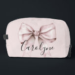 Pink bow coquette Personalised Name bridesmaid Dopp Kit<br><div class="desc">Pink bow coquette Personalised Name bridesmaid Dopp Kit</div>
