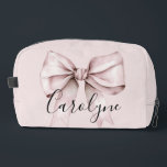 Pink bow coquette Personalised Name bridesmaid Dopp Kit<br><div class="desc">Pink bow coquette Personalised Name bridesmaid Dopp Kit</div>