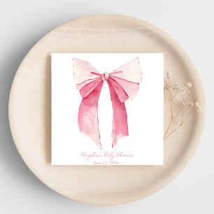 Pink Bow Coquette Personalised Napkin
