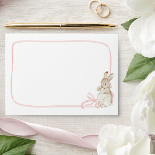 Pink Bow Coquette Peter the Rabbit 1st Birthday Envelope