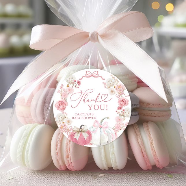 Pink Bow Coquette Pumpkin Sticker Tag (Creator Uploaded)