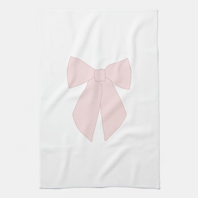 Pink Bow Coquette Tea Towel (Vertical)