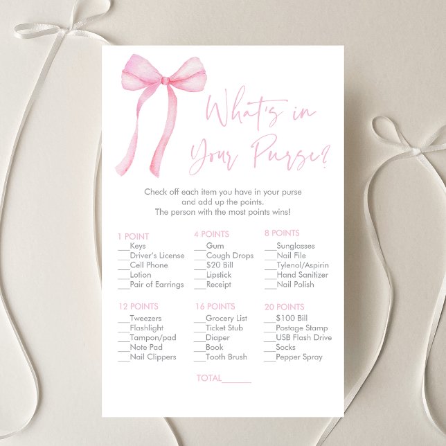 Pink Bow Coquette What's In Your Purse Game (Creator Uploaded)